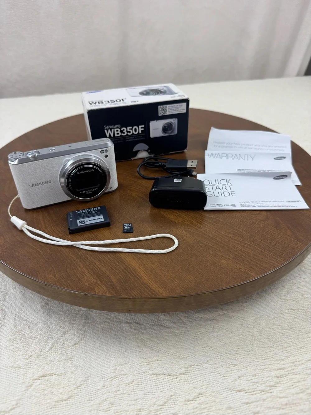Samsung WB350F Smart Camera White 16.3MP 21x Zoom WiFi Complete Box 16GB